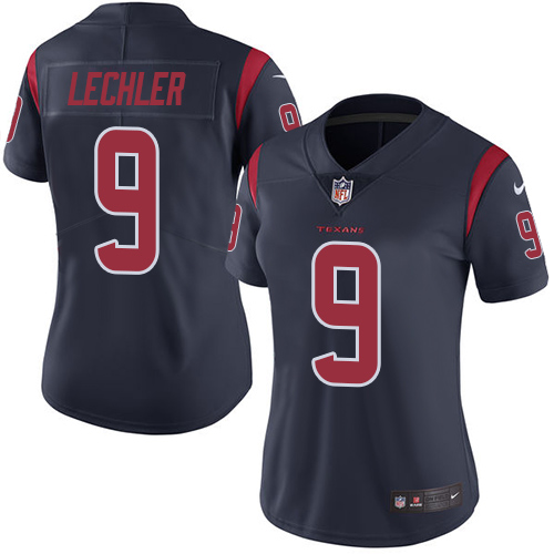 Women's Elite Shane Lechler Nike Jersey Navy Blue - #9 Rush NFL Houston Texans